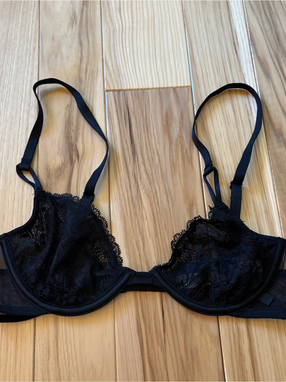 Victoria’s Secret Black Lace Unlined Demi Bra